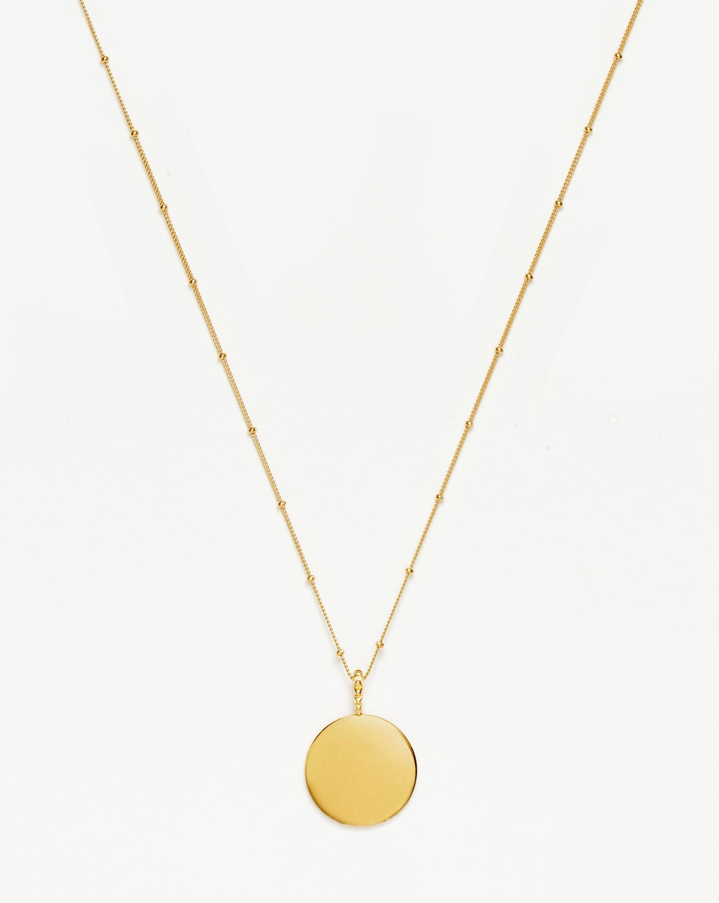 Engravable Large Round Disc Necklace | 18ct Gold Vermeil