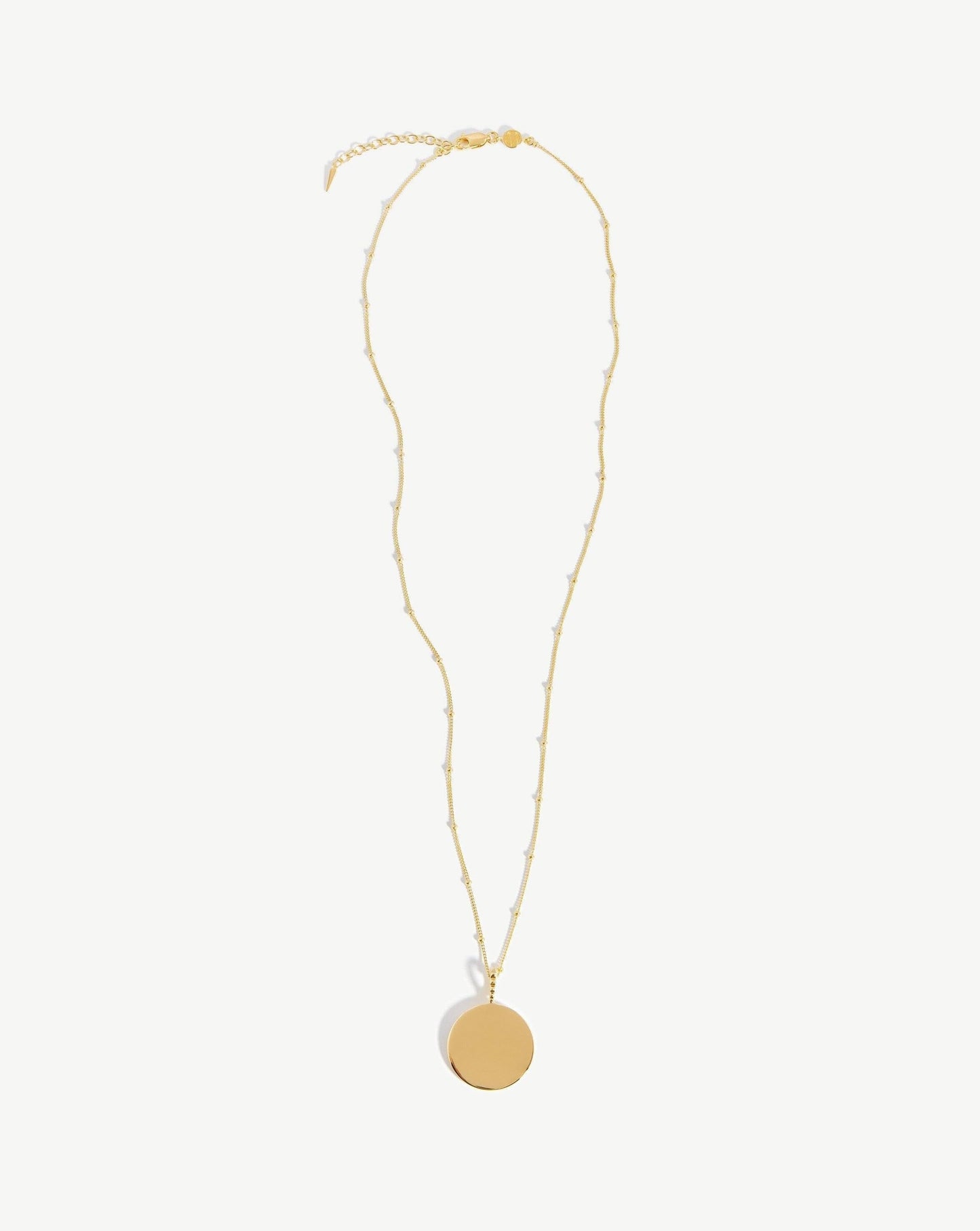 Engravable Large Round Disc Necklace | 18ct Gold Vermeil