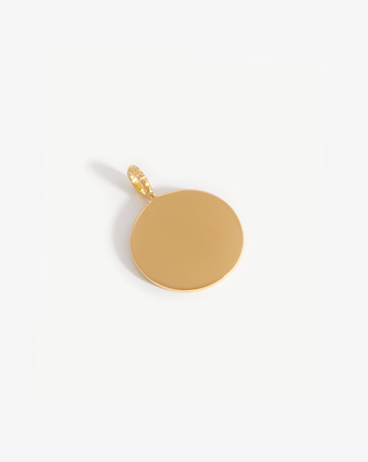 Engravable Large Round Disc Pendant | 18ct Gold Vermeil