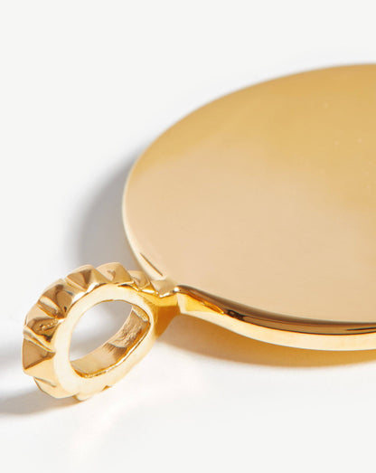 Engravable Large Round Disc Pendant | 18ct Gold Vermeil