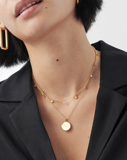 Engravable Round Disc Pendant
