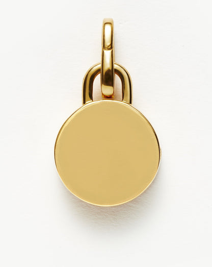 Round Ridge Locket Clip-On Pendant | 18ct Gold Plated/Black Onyx