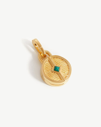 Round Ridge Locket Clip-On Pendant