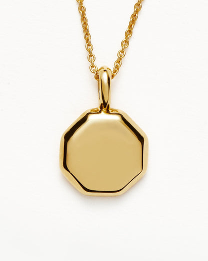 Engravable Short Mini Octagon Necklace | 18ct Gold Vermeil
