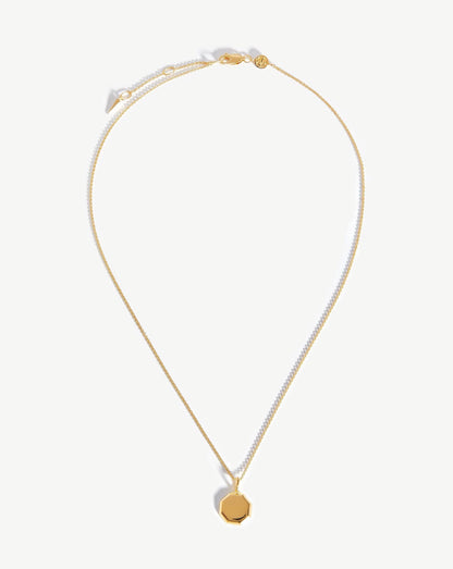 Engravable Short Mini Octagon Necklace | 18ct Gold Vermeil