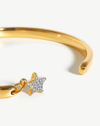 Star Charm Cuff Bracelet | 18ct Gold Plated/Cubic Zirconia