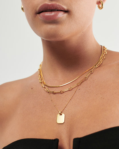 Engravable Tag Pendant Necklace