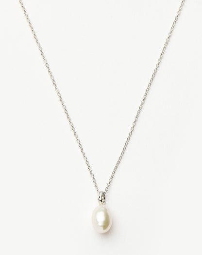 Fine Baroque Pearl Organic Pendant Necklace | 14ct Solid White Gold/Pearl