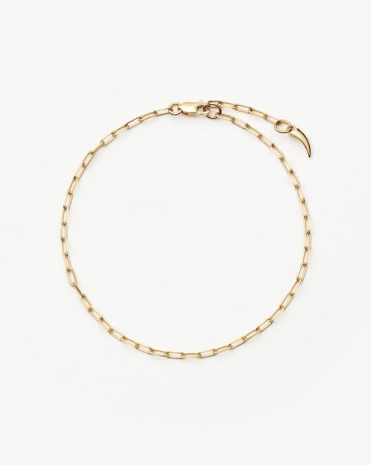 Fine Classic Paperclip Chain Bracelet | 14ct Solid Gold