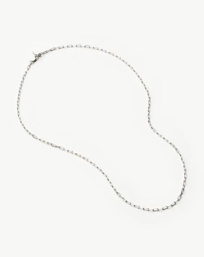 Fine Classic Paperclip Chain Necklace | 14ct Solid White Gold