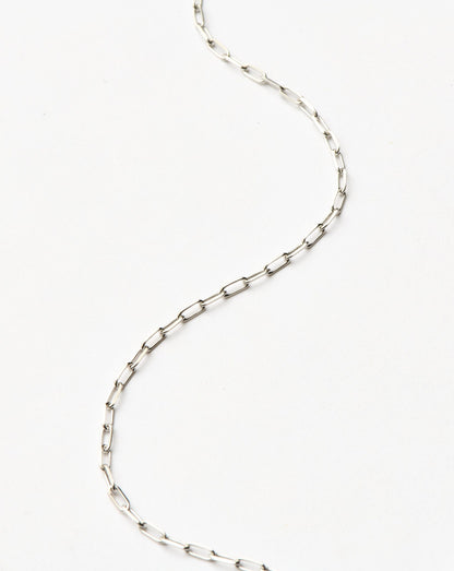 Fine Classic Paperclip Chain Necklace | 14ct Solid White Gold