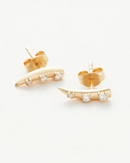 Fine Diamond Claw Stud Earrings | 14ct Solid Gold/Diamond