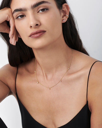 Fine Diamond Drop Necklace | 14ct Solid Gold/Diamond