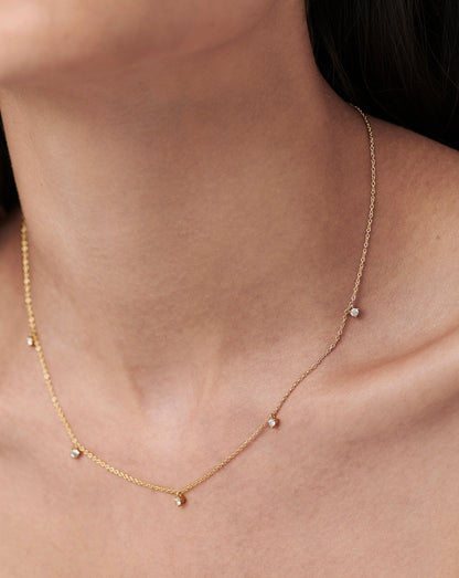 Fine Diamond Drop Necklace | 14ct Solid Gold/Diamond