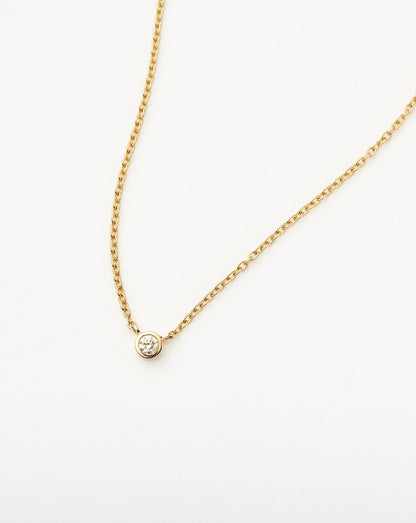 Fine Diamond Solitaire Pendant Necklace | 14ct Solid Gold/Diamond