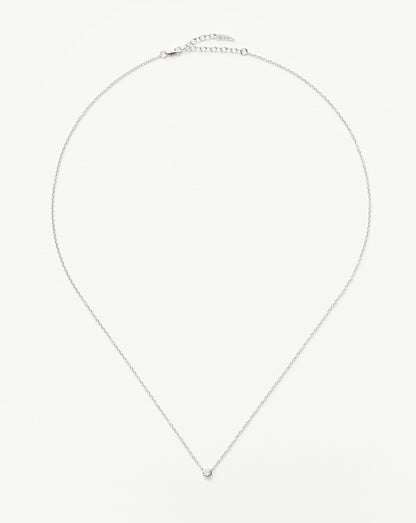 Fine Diamond Solitaire Pendant Necklace | 14ct Solid White Gold/Diamond