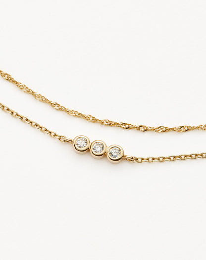 Fine Diamond Solitaire & Twisted Chain Bracelet Set | 14ct Solid Gold Diamond