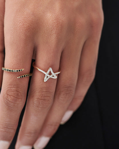 Fine Diamond Star Ring | 14ct Solid Gold/Diamond