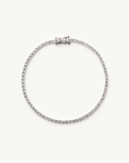 Fine Diamond Tennis Bracelet - Size M | 14ct Solid White Gold Lab Grown Diamonds
