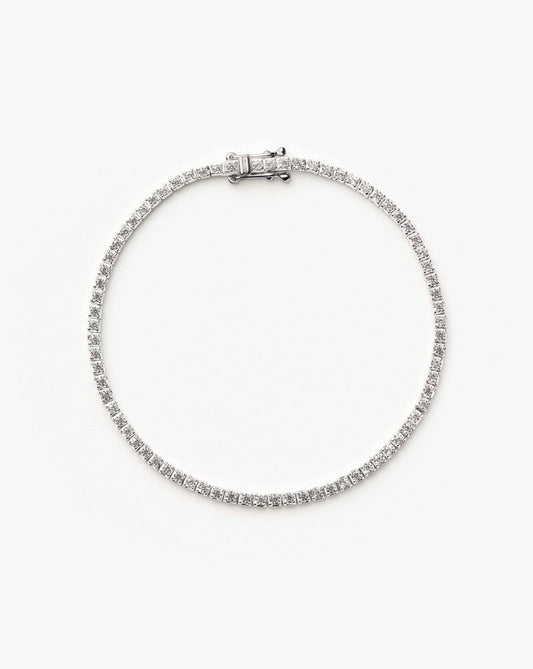 Fine Diamond Tennis Bracelet - Size S | 14ct Solid White Gold Lab Grown Diamonds