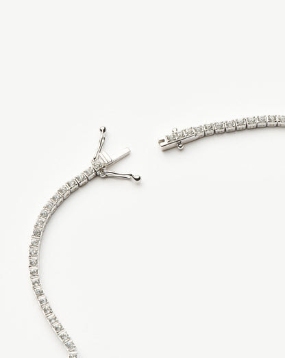 Fine Diamond Tennis Necklace | 14ct Solid White Gold Diamond