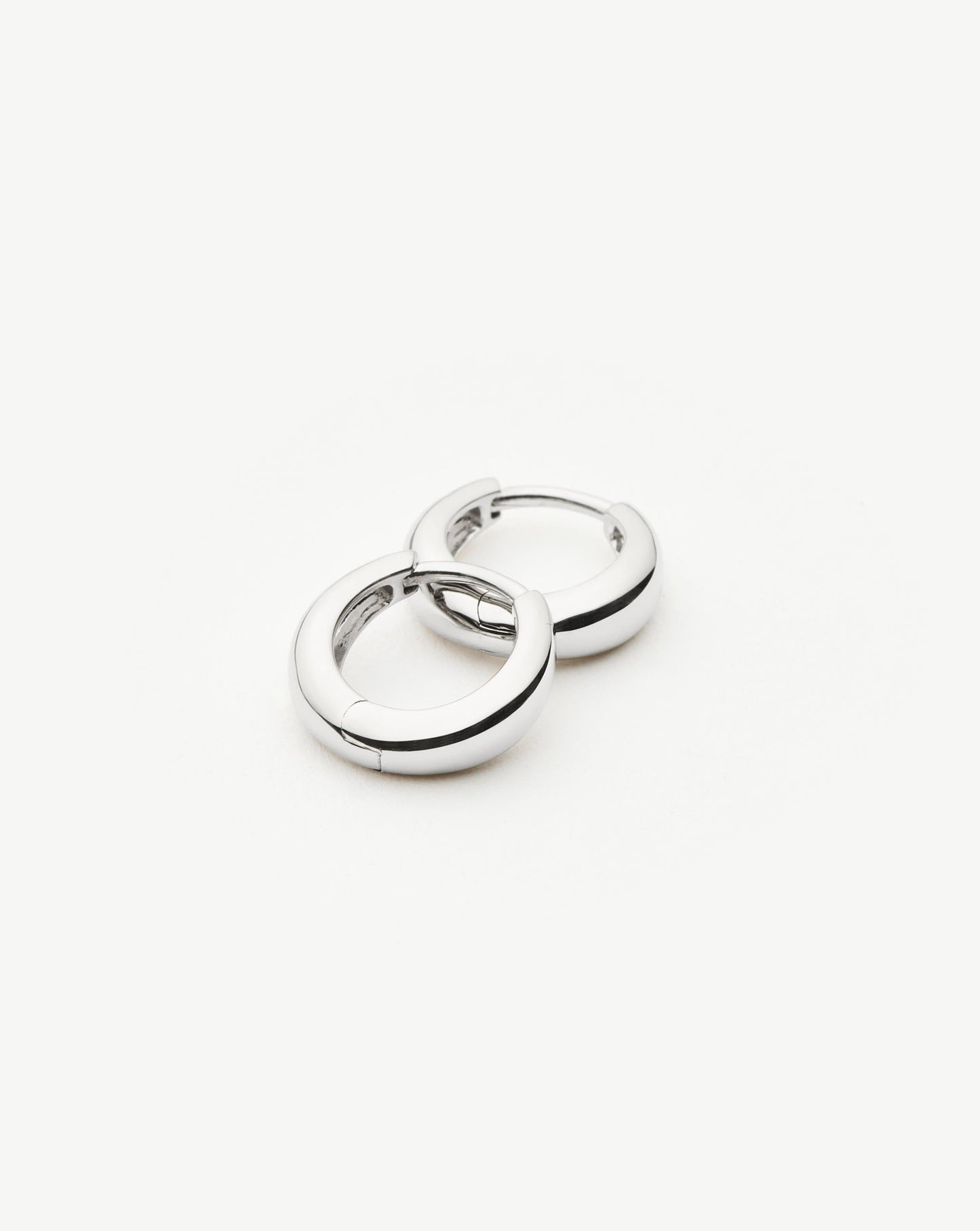 Fine Dome Huggies | 14ct Solid White Gold