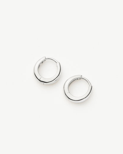 Fine Dome Huggies | 14ct Solid White Gold