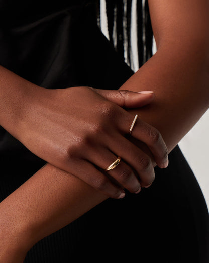 Fine Half Eternity Pearl Ring | 14ct Solid Gold/Pearl