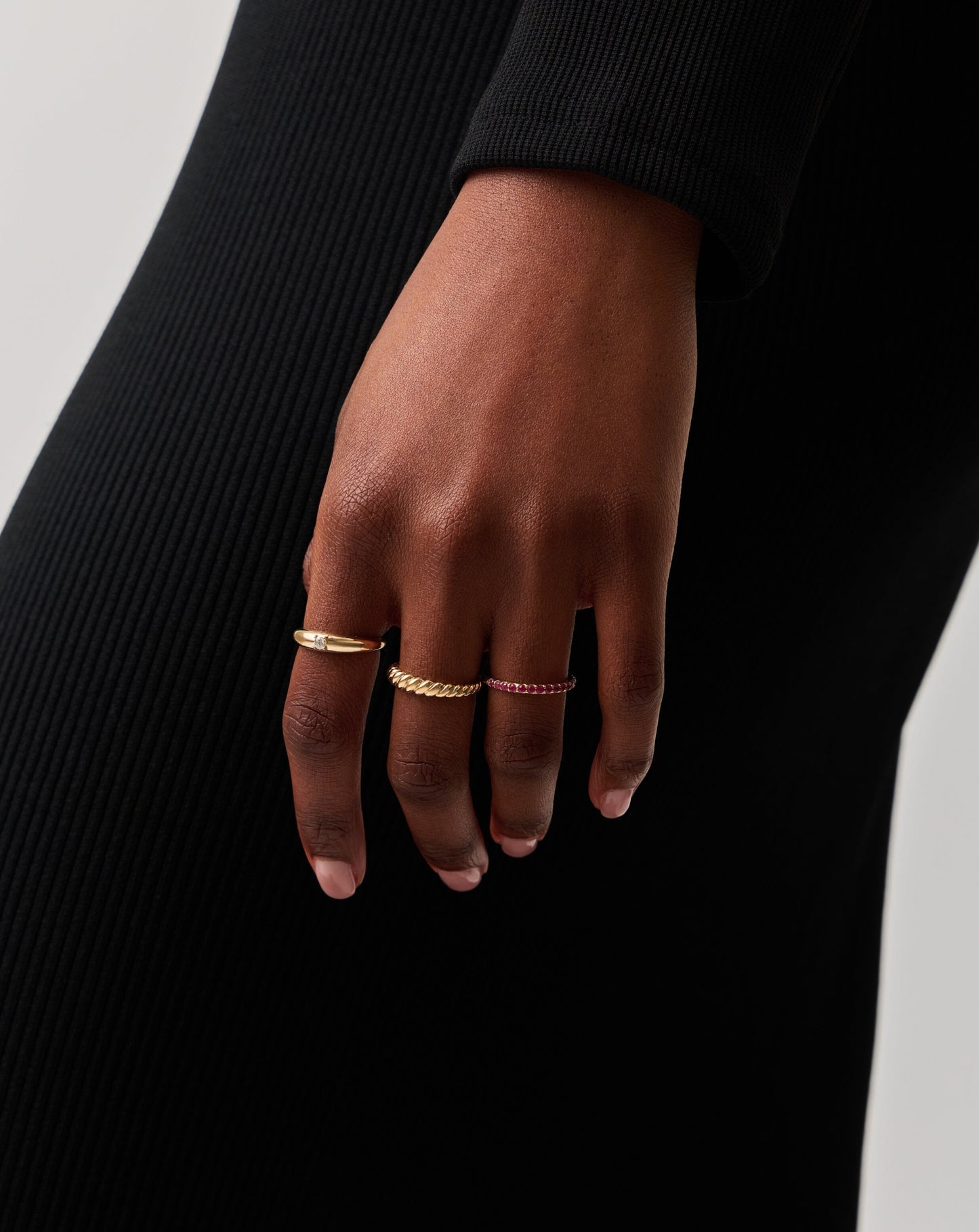 Fine Half Eternity Ruby Ring | 14ct Solid Gold/Ruby