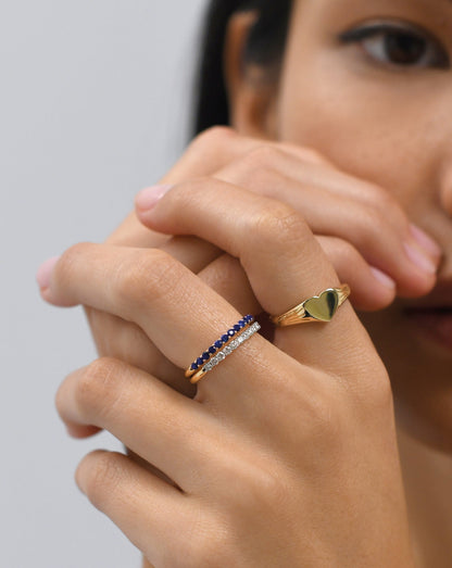 Fine Half Sapphire Eternity Ring | 14ct Solid Gold/Sapphire