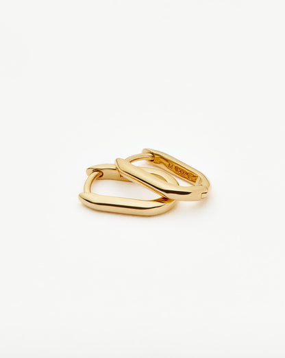 Fine Ovate Mini Hoop Earrings | 14ct Solid Gold