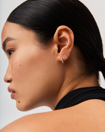 Fine Ovate Mini Hoop Earrings | 14ct Solid Gold