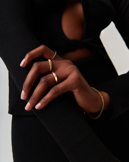 Fine Single Diamond Classic Dome Ring | 14ct Solid Gold/Diamond