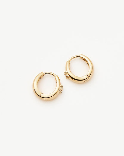 Fine Diamond Dome Huggies | 14ct Solid Gold/Diamond