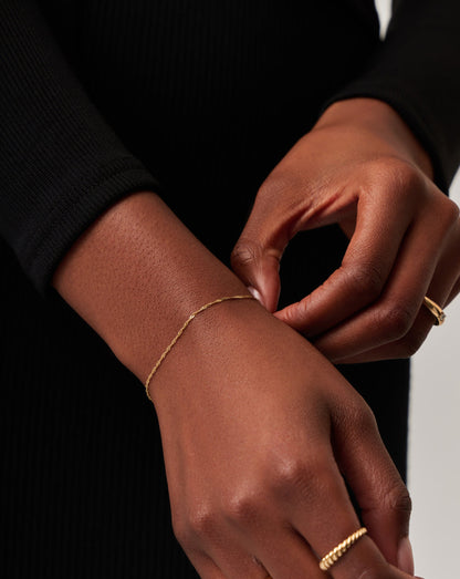 Fine Twisted Chain Bracelet | 14ct Solid Gold