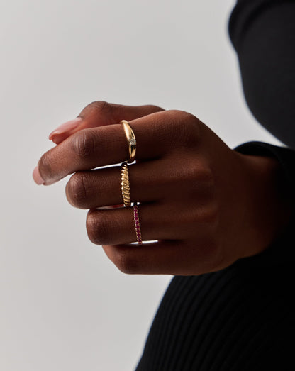 Fine Twisted Classic Ring | 14ct Solid Gold