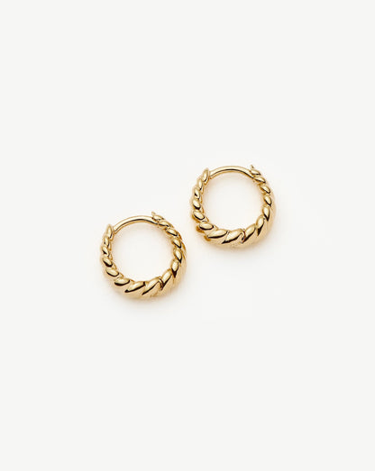 Fine Twisted Huggies | 14ct Solid Gold