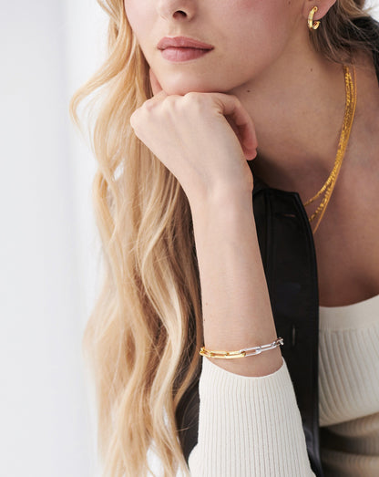 Fused Two Tone Modular Chain Bracelet | 18ct Gold Vermeil/Sterling Silver