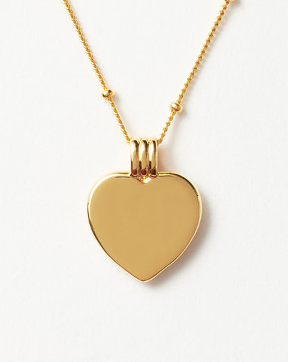 Good Vibes Enamel Heart Pendant Necklace | 18ct Gold Vermeil/Aqua