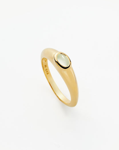 Good Vibes Gemstone Stacking Ring | 18ct Gold Vermeil/Rainbow Moonstone