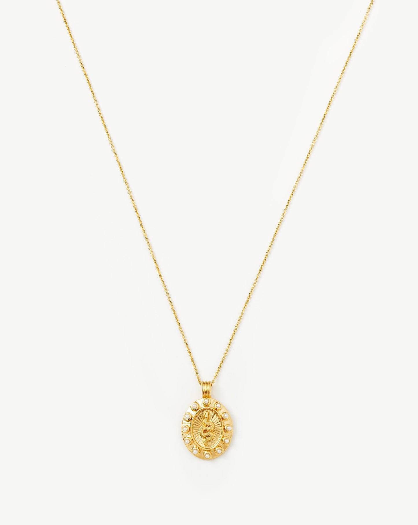 Harris Reed Serpent Pearl Pendant Necklace | 18ct Gold Vermeil/Pearl