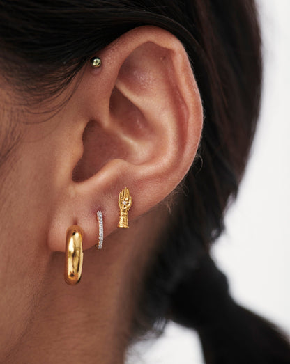 Harris Reed Take the Hand Single Stud Earring | 18ct Gold Vermeil/Cubic Zirconia