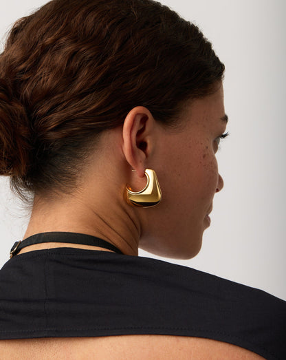 Hera Dome Large Hoop Earrings | 18ct Gold Plated