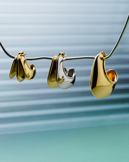 Hera Dome Large Hoop Earrings | 18ct Gold Plated