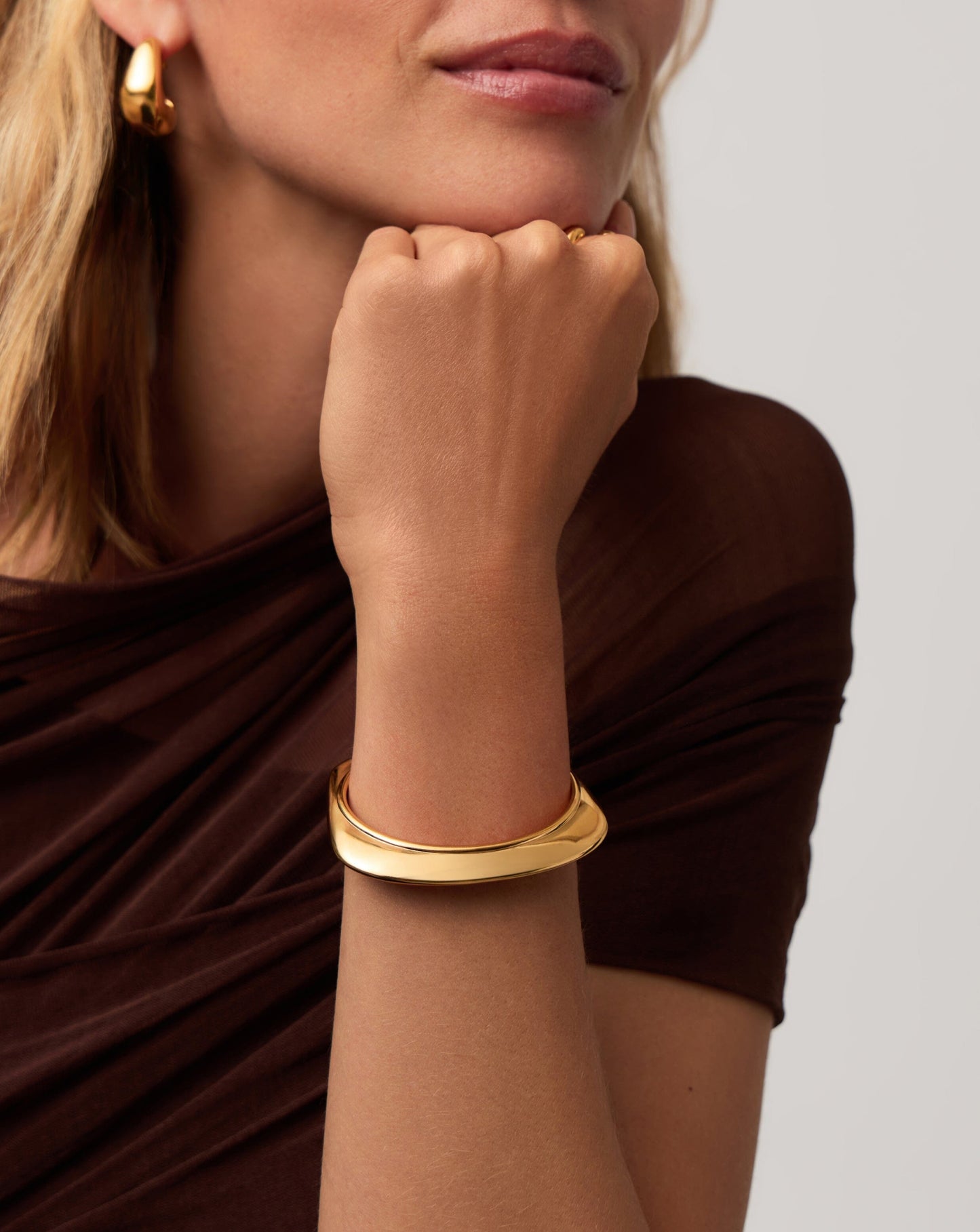 Hera Dome Statement Cuff Bracelet | 18ct Gold Plated