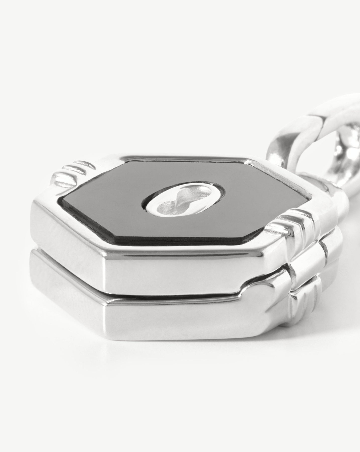 Hex Padlock Locket Clip-On Pendant