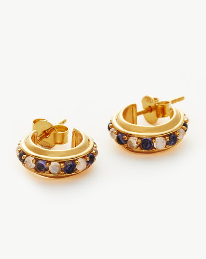 Hot Rox Gemstone Mini Hoop Earrings