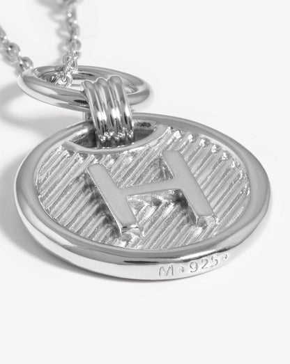 Initial Pendant Necklace - Initial H | Sterling Silver