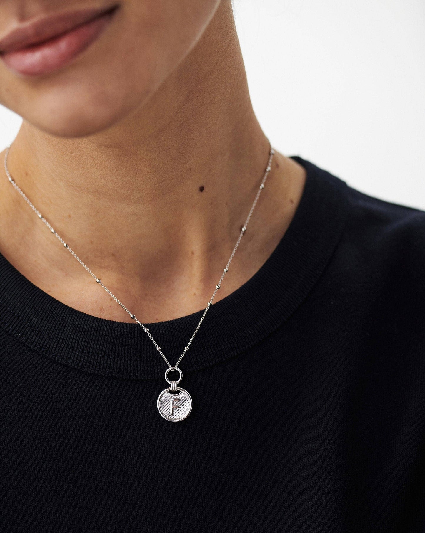 Initial Pendant Necklace - Initial M | Sterling Silver