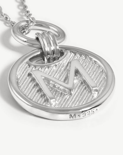 Initial Pendant Necklace - Initial M | Sterling Silver